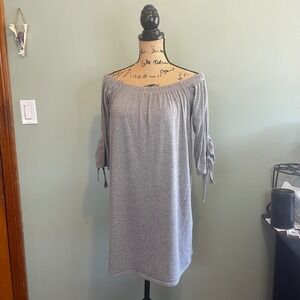 Kristin Nicole Womens Casual Chic Off‎ The Shoulder Shift Mini Dress Grey Medium